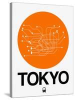 Tokyo Orange Subway Map-NaxArt-Stretched Canvas