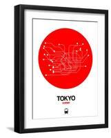 Tokyo Red Subway Map-NaxArt-Framed Art Print