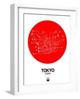 Tokyo Red Subway Map-NaxArt-Framed Art Print