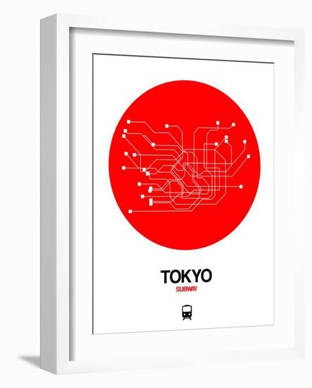 Tokyo Red Subway Map-NaxArt-Framed Art Print