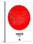 Tokyo Red Subway Map-NaxArt-Stretched Canvas