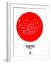 Tokyo Red Subway Map-NaxArt-Framed Art Print