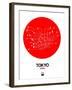 Tokyo Red Subway Map-NaxArt-Framed Art Print