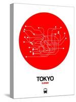 Tokyo Red Subway Map-NaxArt-Stretched Canvas