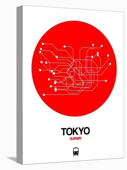 Tokyo Red Subway Map-NaxArt-Stretched Canvas