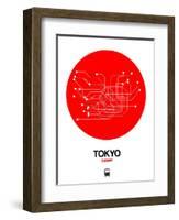 Tokyo Red Subway Map-NaxArt-Framed Art Print