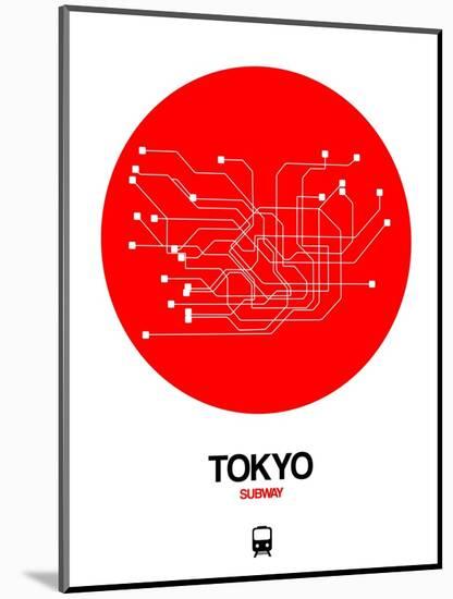 Tokyo Red Subway Map-NaxArt-Mounted Art Print