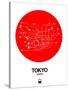 Tokyo Red Subway Map-NaxArt-Stretched Canvas