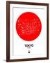 Tokyo Red Subway Map-NaxArt-Framed Art Print