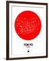 Tokyo Red Subway Map-NaxArt-Framed Art Print