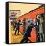 Tokyo's Crowded Underground Trains-Harry Green-Framed Stretched Canvas