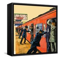 Tokyo's Crowded Underground Trains-Harry Green-Framed Stretched Canvas