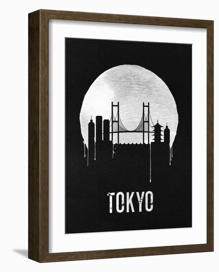 Tokyo Skyline Black-null-Framed Art Print