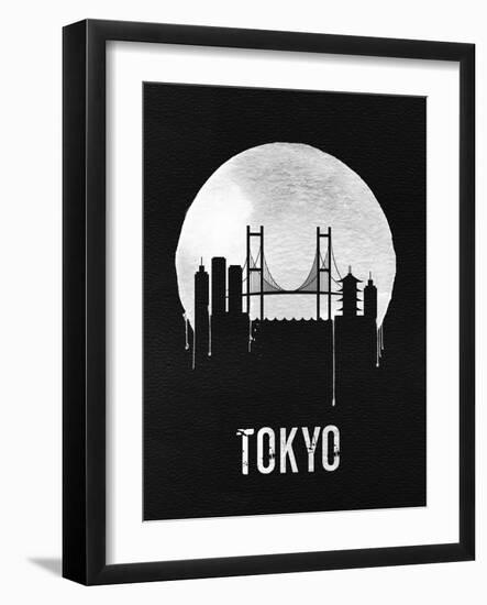 Tokyo Skyline Black-null-Framed Art Print