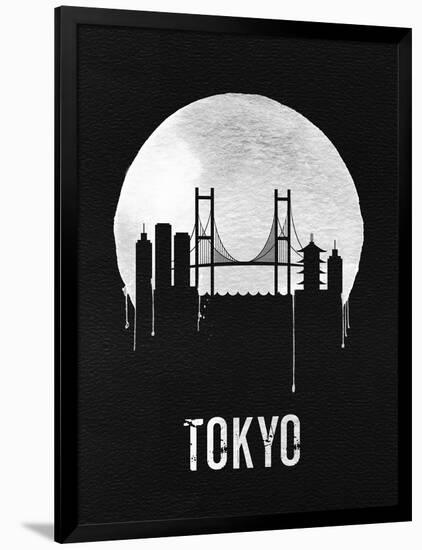 Tokyo Skyline Black-null-Framed Art Print