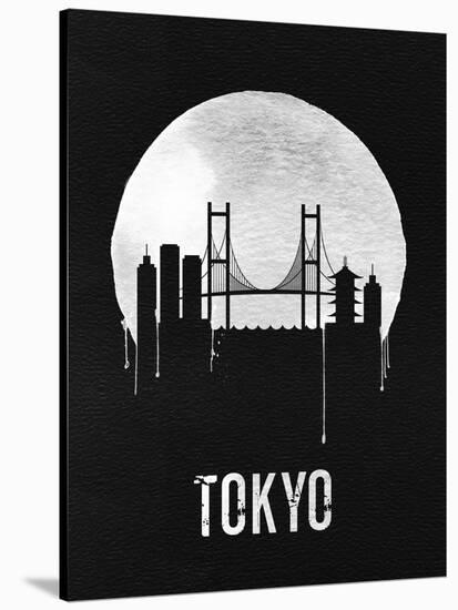 Tokyo Skyline Black-null-Stretched Canvas