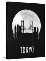 Tokyo Skyline Black-null-Stretched Canvas