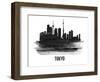 Tokyo Skyline Brush Stroke - Black II-NaxArt-Framed Art Print