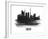 Tokyo Skyline Brush Stroke - Black II-NaxArt-Framed Art Print