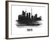 Tokyo Skyline Brush Stroke - Black II-NaxArt-Framed Art Print