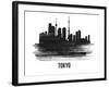 Tokyo Skyline Brush Stroke - Black II-NaxArt-Framed Art Print