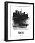 Tokyo Skyline Brush Stroke - Black-NaxArt-Framed Art Print