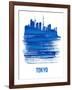 Tokyo Skyline Brush Stroke - Blue-NaxArt-Framed Art Print