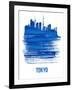 Tokyo Skyline Brush Stroke - Blue-NaxArt-Framed Art Print
