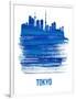 Tokyo Skyline Brush Stroke - Blue-NaxArt-Framed Art Print