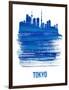 Tokyo Skyline Brush Stroke - Blue-NaxArt-Framed Art Print