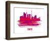 Tokyo Skyline Brush Stroke - Red-NaxArt-Framed Art Print