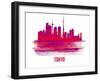 Tokyo Skyline Brush Stroke - Red-NaxArt-Framed Art Print