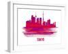 Tokyo Skyline Brush Stroke - Red-NaxArt-Framed Art Print