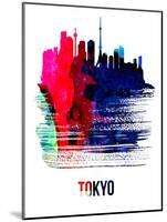 Tokyo Skyline Brush Stroke - Watercolor-NaxArt-Mounted Art Print