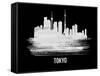 Tokyo Skyline Brush Stroke - White-NaxArt-Framed Stretched Canvas