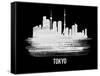 Tokyo Skyline Brush Stroke - White-NaxArt-Framed Stretched Canvas