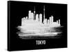 Tokyo Skyline Brush Stroke - White-NaxArt-Framed Stretched Canvas