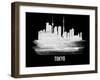 Tokyo Skyline Brush Stroke - White-NaxArt-Framed Art Print