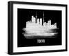 Tokyo Skyline Brush Stroke - White-NaxArt-Framed Art Print