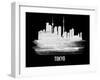 Tokyo Skyline Brush Stroke - White-NaxArt-Framed Art Print