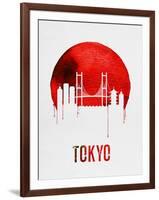 Tokyo Skyline Red-null-Framed Art Print