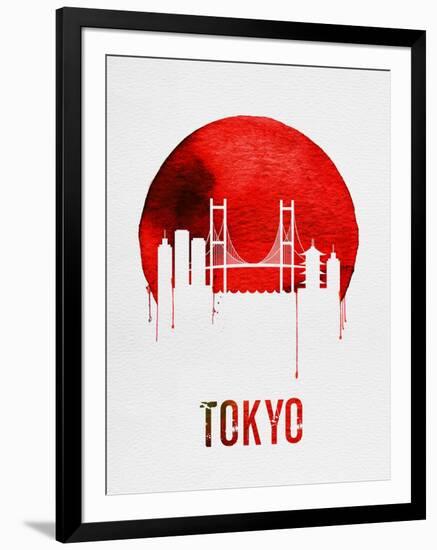Tokyo Skyline Red-null-Framed Art Print