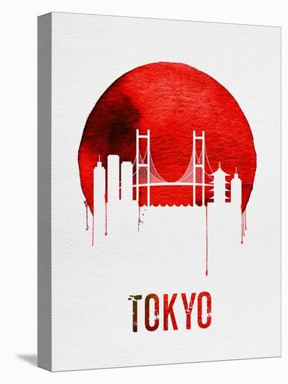 Tokyo Skyline Red-null-Stretched Canvas