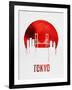 Tokyo Skyline Red-null-Framed Art Print