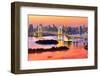 Tokyo Skyline with Tokyo Tower and Rainbow Bridge. Tokyo, Japan.-Luciano Mortula - LGM-Framed Photographic Print