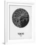 Tokyo Street Map Black on White-NaxArt-Framed Art Print