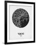 Tokyo Street Map Black on White-NaxArt-Framed Art Print