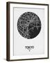 Tokyo Street Map Black on White-NaxArt-Framed Art Print