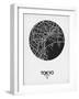 Tokyo Street Map Black on White-NaxArt-Framed Art Print