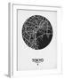 Tokyo Street Map Black on White-null-Framed Art Print